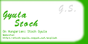gyula stoch business card